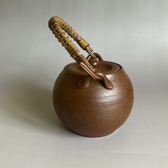 Dobin Arita-yaki Ware Japanese Green Tea Pot Nanban Brown Glaze 385ml Signed - Picture 4 of 10